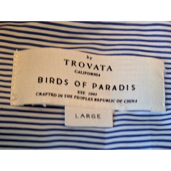 Birds of Paradis by Trovata Blue & White Striped Peplum Shirt - Large - Picture 8 of 9